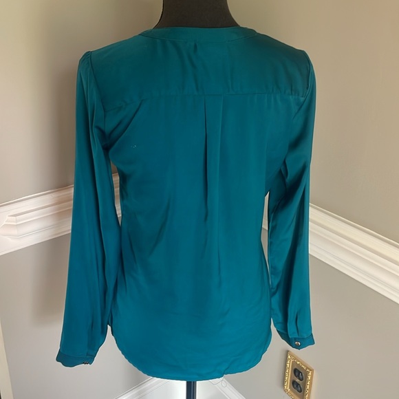 Peacock Teal Long Sleeve Blouse Top The Limited Size XS Extra Small - Picture 4 of 5